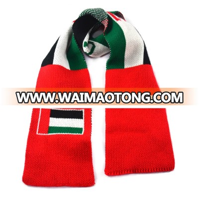 Factory Supply UAE Flag color design team sports scarf with better offer