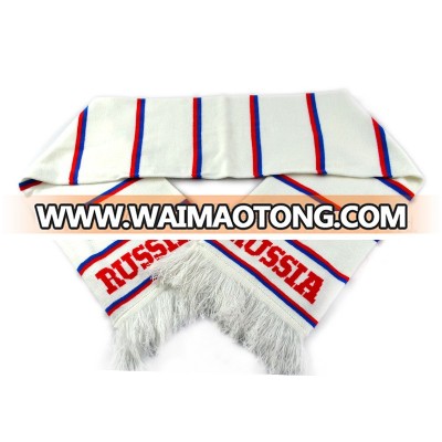 2018 Russia World Cup gifts jacquard knitted Russia football team fans scarf