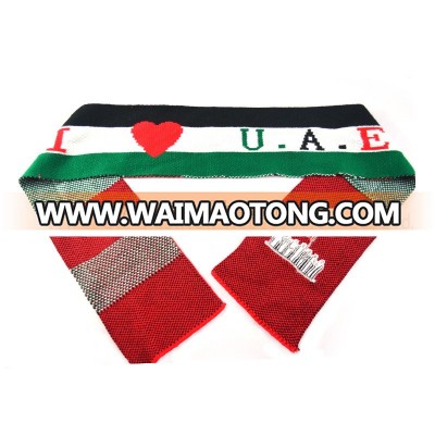 UAE National Day Printed Knitted jacquard I LOVE UAE Flag scarf