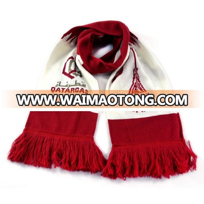 High Quality Fast Shipping Qatar National Day Knit cheap promotion scarf